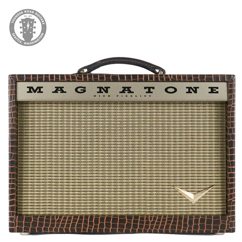 New Magnatone Starlite Combo Brown French Alligator Tolex / Gold Stripe Grill #9013 image 1