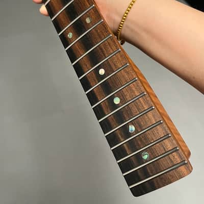 AAAAA Tele Ebony Fretboard Roasted flame Maple Electric Guitar Neck Radius 12inch Round stainless steel 22 frets hole 10mm Radius: 12 inches image 4