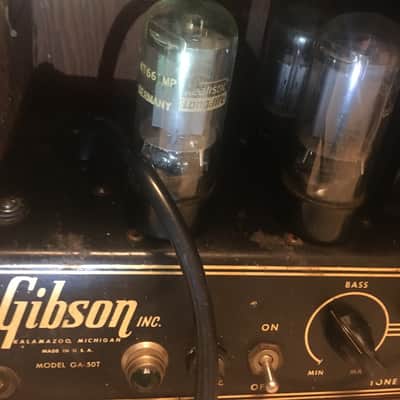 GIBSON GUITAR AMPLIFIER GA-50T SERVICED ORIGINAL PARTS FIRST MADE 1948 COSMETIC SHAPE A- GREAT SOUNDING HIGHLY DESIRABLE IN THIS CONDITION image 17