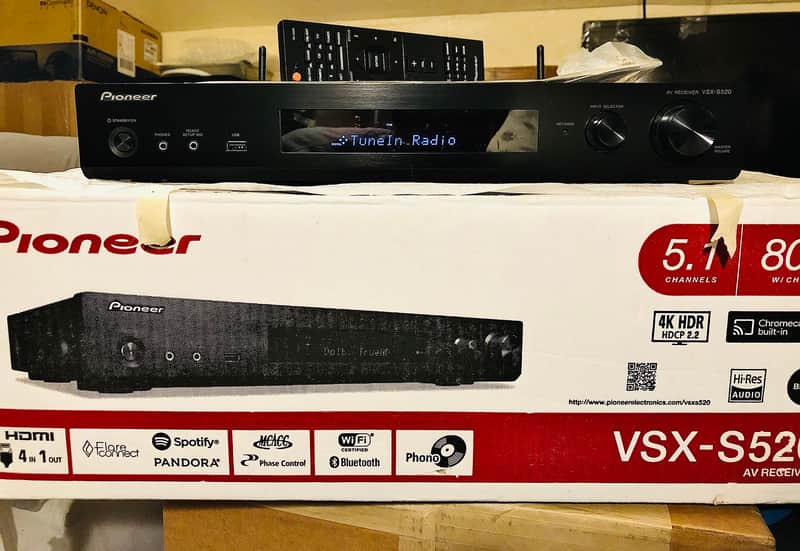 Pioneer VSX-S520 5.1 Channel 4K UHD HDR Network Receiver with Wi-Fi, Bluetooth, Dolby Atmos, Etc. *New/Open-Box!* image 1