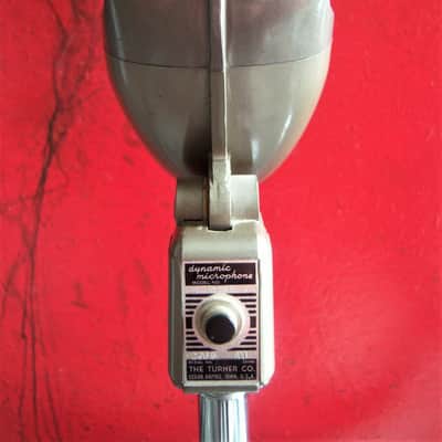 Vintage RARE 1950's Turner P25D dynamic microphone brown w period stand & cable image 5
