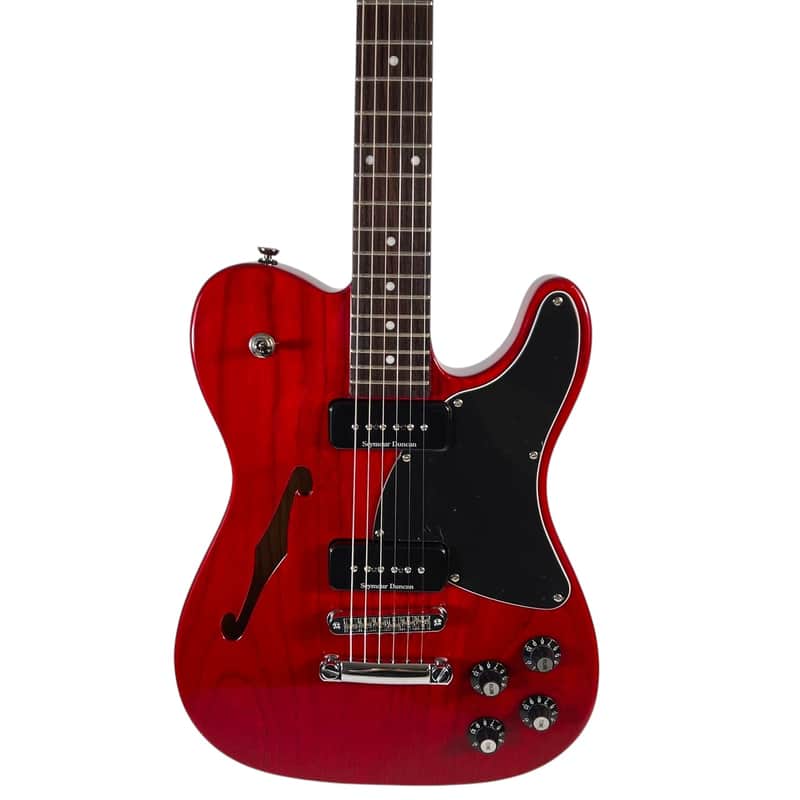2009 Fender JA-90 Jim Adkins Signature Telecaster Thinline - Crimson Red Transparent