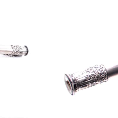 Antique Tibetan Ceremonial Hand Carved Silver Trumpet - Buddhist - Mus. Instrument - Monastery Religious Horn - Artifact - Bone Kangling - Shaman - Nepal image 14