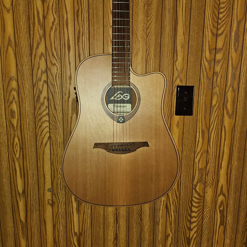 Lag Tramontane T170DCE Cedar Satin Dreadnought Cutaway image 1