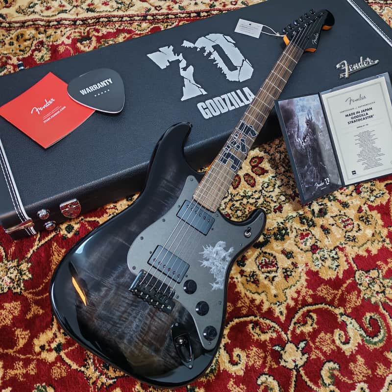 2025 Fender Japan Godzilla Black Stratocaster - Flagship Tokyo Exclusive Limited Edition - Godzilla 70th Anniversary Collaboration Collection Limited Edition - Serial Number #70 🔥🔥🔥