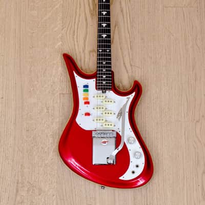 1990s Teisco Spectrum 5 Vintage Reissue Guitar Metallic Red Kawai Japan image 2