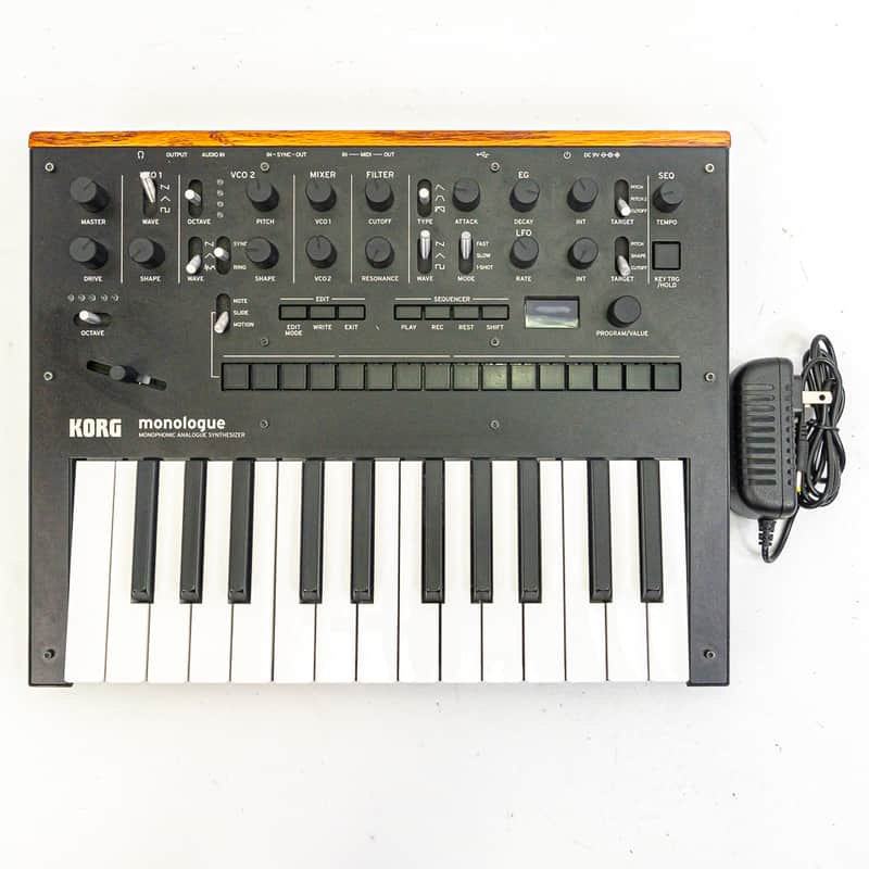 Korg Monologue Analog Synthesizer Keyboard Black with Power Supply image 1
