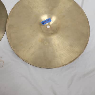 Zildjian 14" A. Zildjian Thin Stamp Top W/ Newbeat Bottom Hi Hat Cymbals (C012-10-11) image 6
