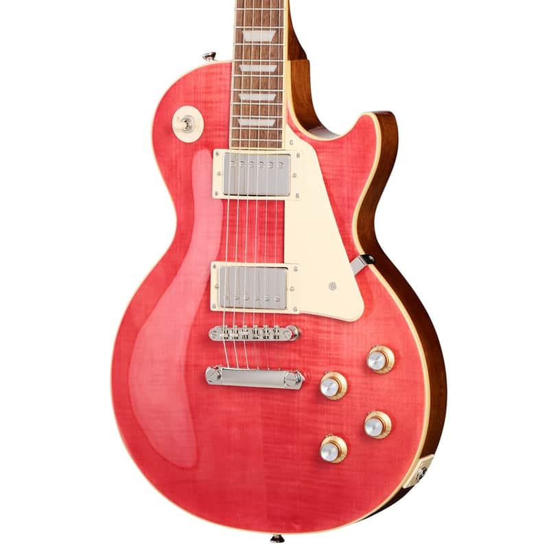 Epiphone Les Paul Standard 60s Figured Top Guitar w/Premium Gig Bag - Fucshia image 1