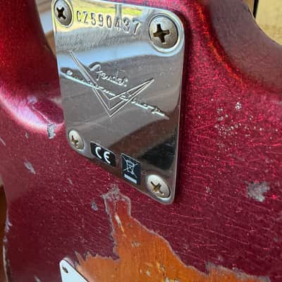 2026 Fender Custom Shop ‘61 Stratocaster SR25 Super Heavy Relic - Red Sparkle over 3 Tone Sunburst image 11
