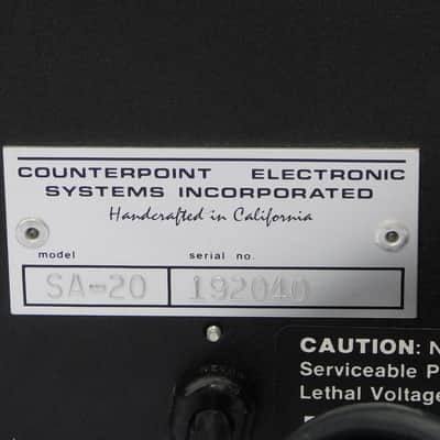 Counterpoint SA-20 tube/mosfet power amplifier image 7