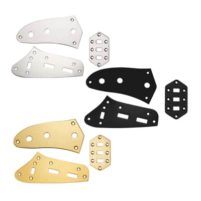 Jaguar Guitar Upper & Lower Control Switch Plate Set fits Fender/Squier - Gold image 4