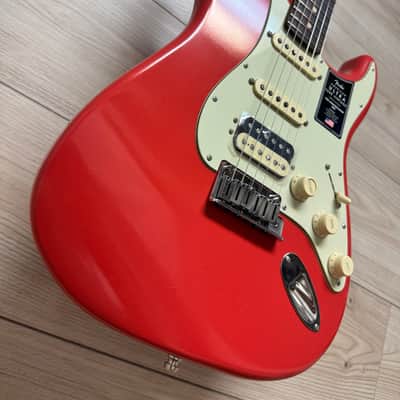 Fender American Ultra Luxe Vintage '60s Stratocaster HSS Electric Guitar, Fiesta Red - #1721 image 3