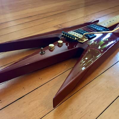 2010 ESP Edwards Izumi Ochiai Aion Flying W Electric Guitar Red Maroon Vermillion Original Case OHSC Extremely Rare image 5