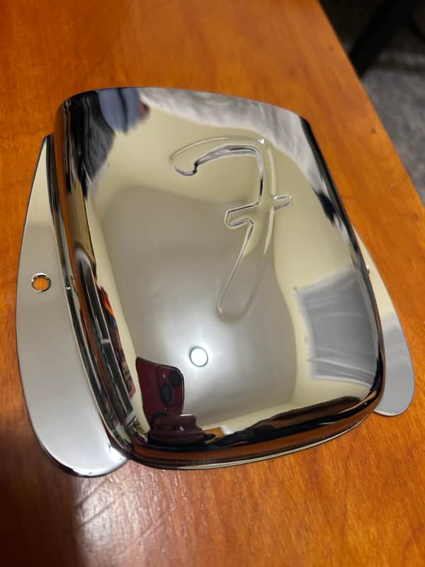 Fender Original 60’s jazz bass ash tray bridge cover 10’s - Chrome image 1