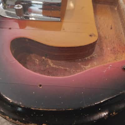 Silvertone 1490 Bass Guitar Body 1970 Sunburst Made in Japan image 2