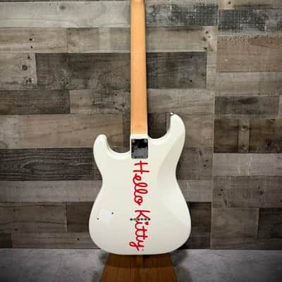 Fender Squier x Hello Kitty Stratocaster Electric Guitar - White - Used image 4