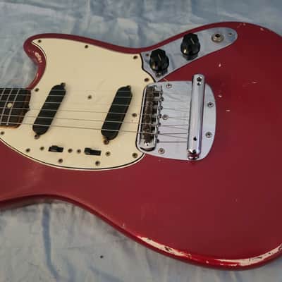 Fender Mustang Guitar with Rosewood Fretboard - 1966 - Dakota Red image 2