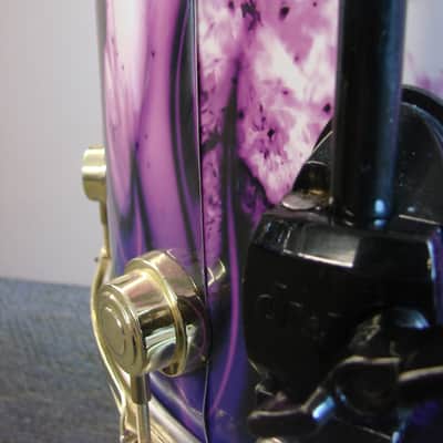 DW Drums Collector's Custom Ordered USA 6pc Drum Kit White & Purple Flames image 13