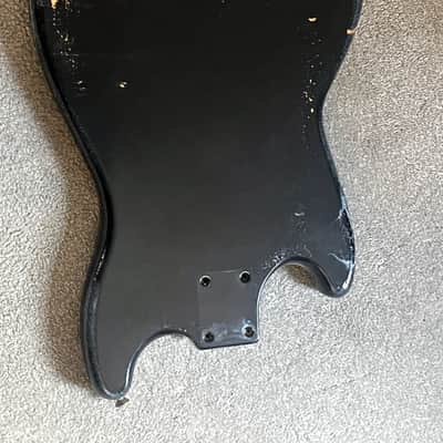 1979 1980 Fender Musicmaster bass body original black 6 lb 1 oz image 5