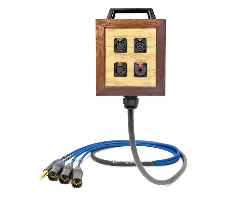4-Channel Wooden Studio Wall Box / Stage Box | Mogami 2931 & Neutrik Gold Connectors | Premium Finish | Blue | 70 Feet image 1