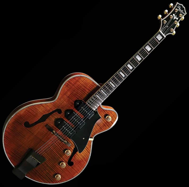 Peerless Wizard Custom Archtop Hollow Body Jazz Electric Guitar Flame Maple Rosewood 3 P90 Pickups image 1