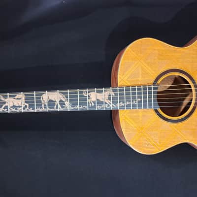 Blueberry NEW IN STOCK - Left Handed Acoustic Guitar Grand Concert Size Horses image 1