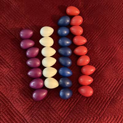 Lot Of 30 Hard Plastic Eggs Percussion Shakers In Four Colors image 2