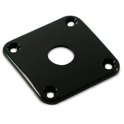 WD Contoured Square Jack Plate For Gibson Les Paul - Black image 1