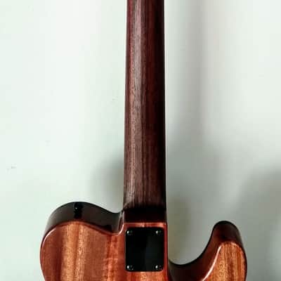 Lefty Warmoth Custom-T Telecaster Bass with Koa Top and Rosewood Neck image 4