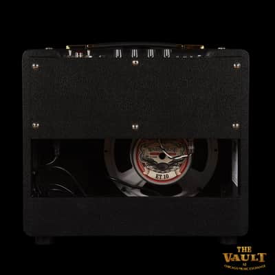 Magnatone BABY M80 12w 1x10" Combo CME Vault Exclusive Black Levant w/ Gold Piping & EC Collins Pinstripe Grill Cloth (CME Exclusive) image 3