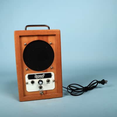 1974 Dwarf Portable Guitar Amp Vintage Solid Oak AC & Battery Powered Amplifier image 3