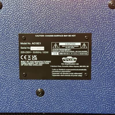 Vox AC15 Custom CC TTBC Limited Edition 1x12” 2025 - Two Tone Blue & Cream image 18