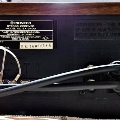 Pioneer SX-3400 1980 - Silver Front, Wood Case image 6