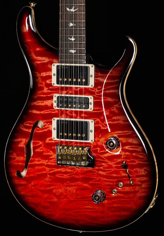 PRS Wood Library Willcutt Exclusive Special Semi-Hollow Quilt Maple Blood Orange Smokeburst 10 Top (056) image 1