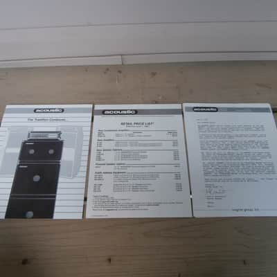 Vintage 1985 Acoustic Amplifier Catalog, Price List, and Dealer Letter! Rare, Original Case Candy! image 1