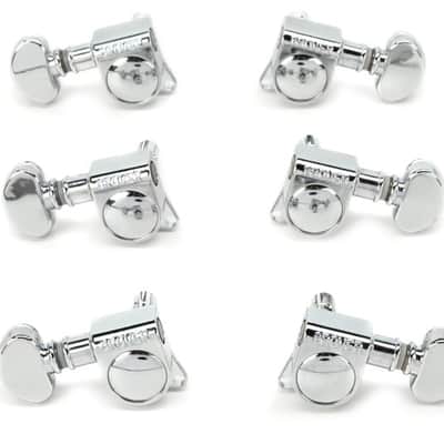 Grover 406C Mid-Size Locking Rotomatics Tuning Machine Set - 3+3 - Chrome image 2