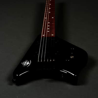 BootLegger Guitar Spade Black Headless With Stiletto  Case & Flask image 6