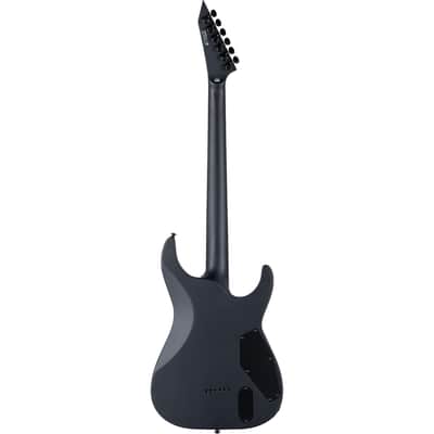 ESP LTD MH-1000 Baritone Left Handed Electric Guitar, Black Satin image 2
