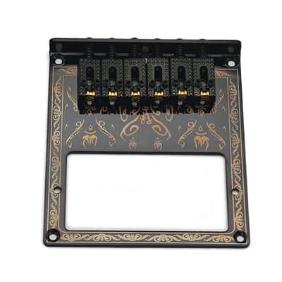 Black Roller Saddles Tele Style Guitar Bridge with Humbucker Pickup Bridge image 2