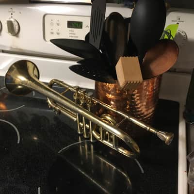 SUMMER DEAL CONN 80A 1923 GOLD PLATE CORNET STENBERG NEEDS SOME CLEAN UP SOLDER AREAS VALVES SEEM  GOOD PLAY DECENT GOLD PLATE WEAR NOT PERFECT image 20