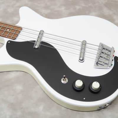 Danelectro 59DC Long Scale Bass Lefty (White Pearl/w Black pickguard) image 1