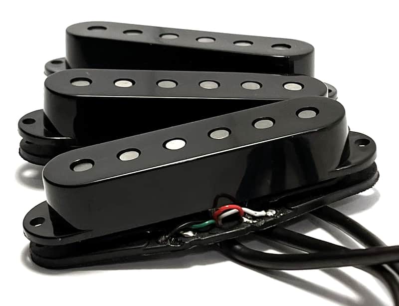 DFG Incogs SSS Style Modern Strat AlNiCo Humbucking Pickups in Single Coil Size ~ Set of Three 4-Wire Pickups, Black Cover image 1
