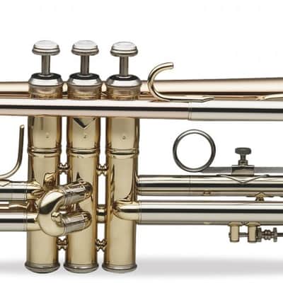 Levante LV-TR6305 Professional Bb Trumpet Bell & Leadpipe in Gold Brass w/Case& Mouthpiece 7C Silver image 2