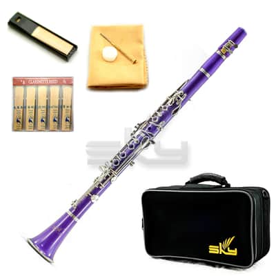 SKY Music High Quality Bb Purple Clarinet Package Nickle Silver Keys German Style image 1