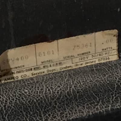 Vintage 1975 Ampeg V-4 Model SPV400 4x12 Speaker Cabinet Black Tolex Made in USA Eminence image 25