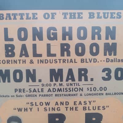 Vintage 1981 B.B. King and Bobby "Blue" Bland Longhorn Ballroom Globe Concert Poster! image 3