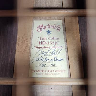 Super Rare Martin HD-35SJC Judy Collins Signature (No. 35 of 50) w/ Original Hard Shell Case image 13