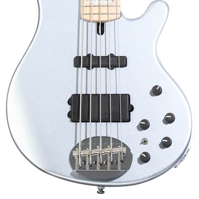 Lakland Skyline 55-02 Custom Bass Guitar - Ice Blue Metallic with Maple Fingerboard image 3