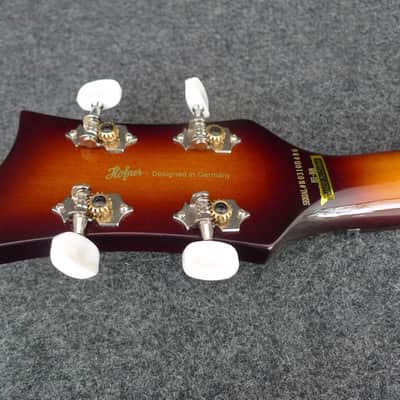 Hofner HI-BB-SB-L Left Handed Ignition Violin Bass Sunburst & Guardian CG-02-VB Hard shell Case image 12